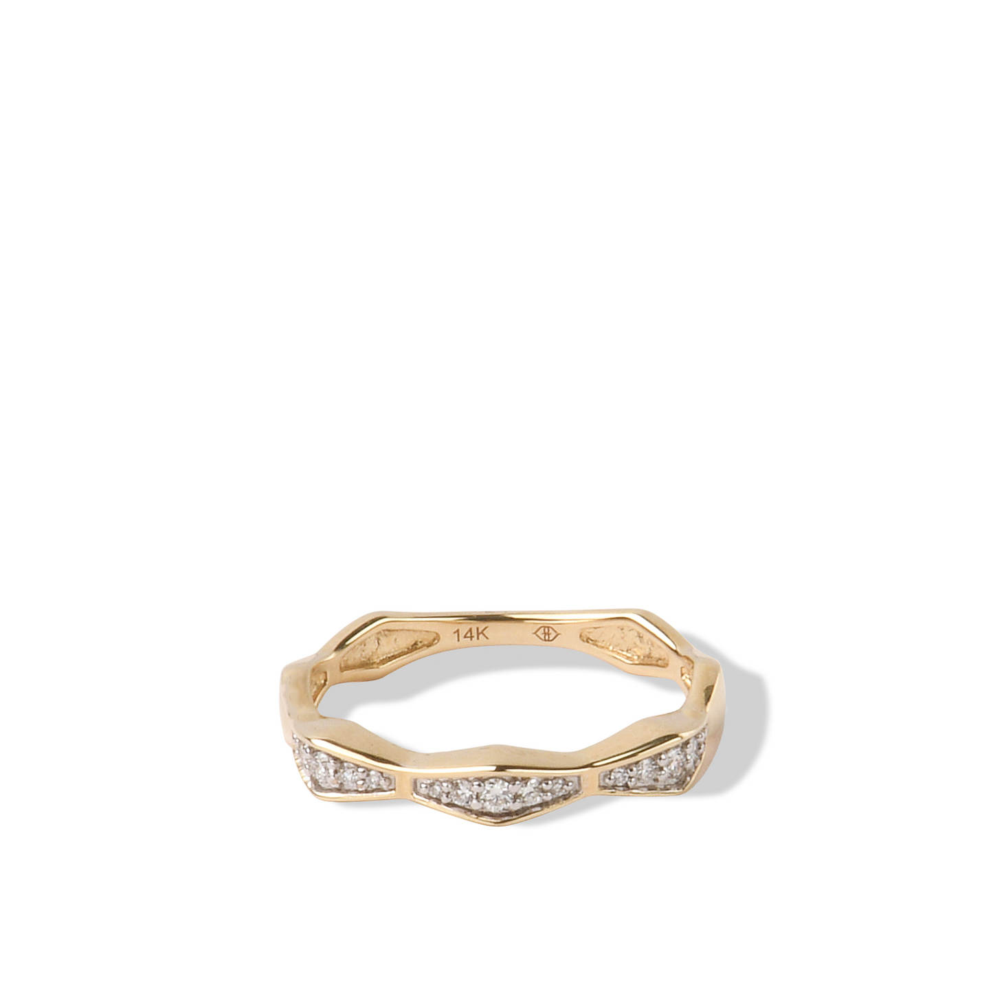 The Oakley Ring - Solid Gold Diamond Stack Single Ring