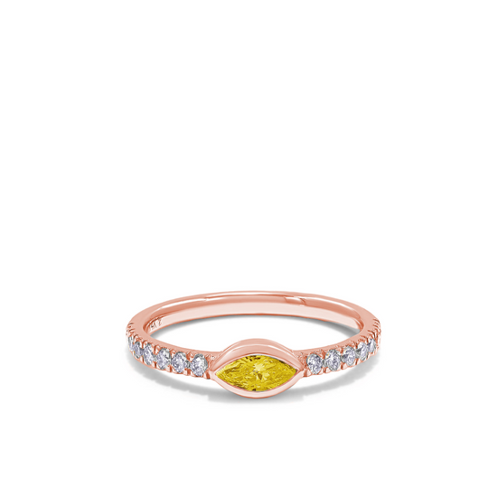 The Sutton Ring - Gold Carat Couture Yellow Lab Grown Diamond Stackable Ring