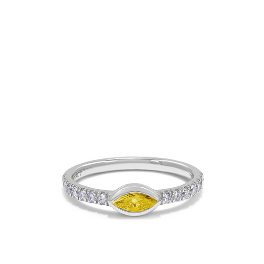 The Sutton Ring - Gold Carat Couture Yellow Lab Grown Diamond Stackable Ring