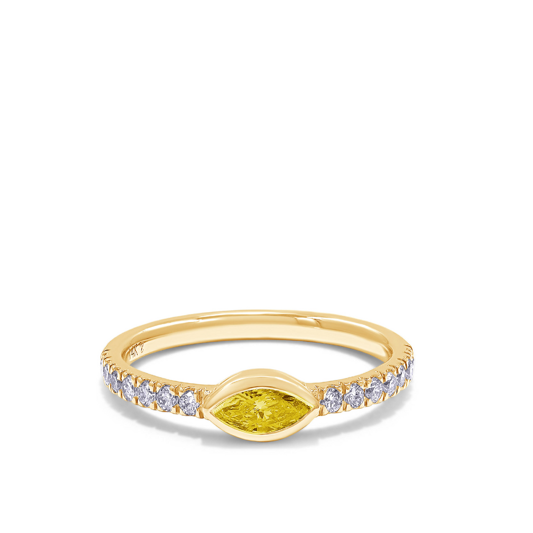 The Sutton Ring - Gold Carat Couture Yellow Lab Grown Diamond Stackable Ring