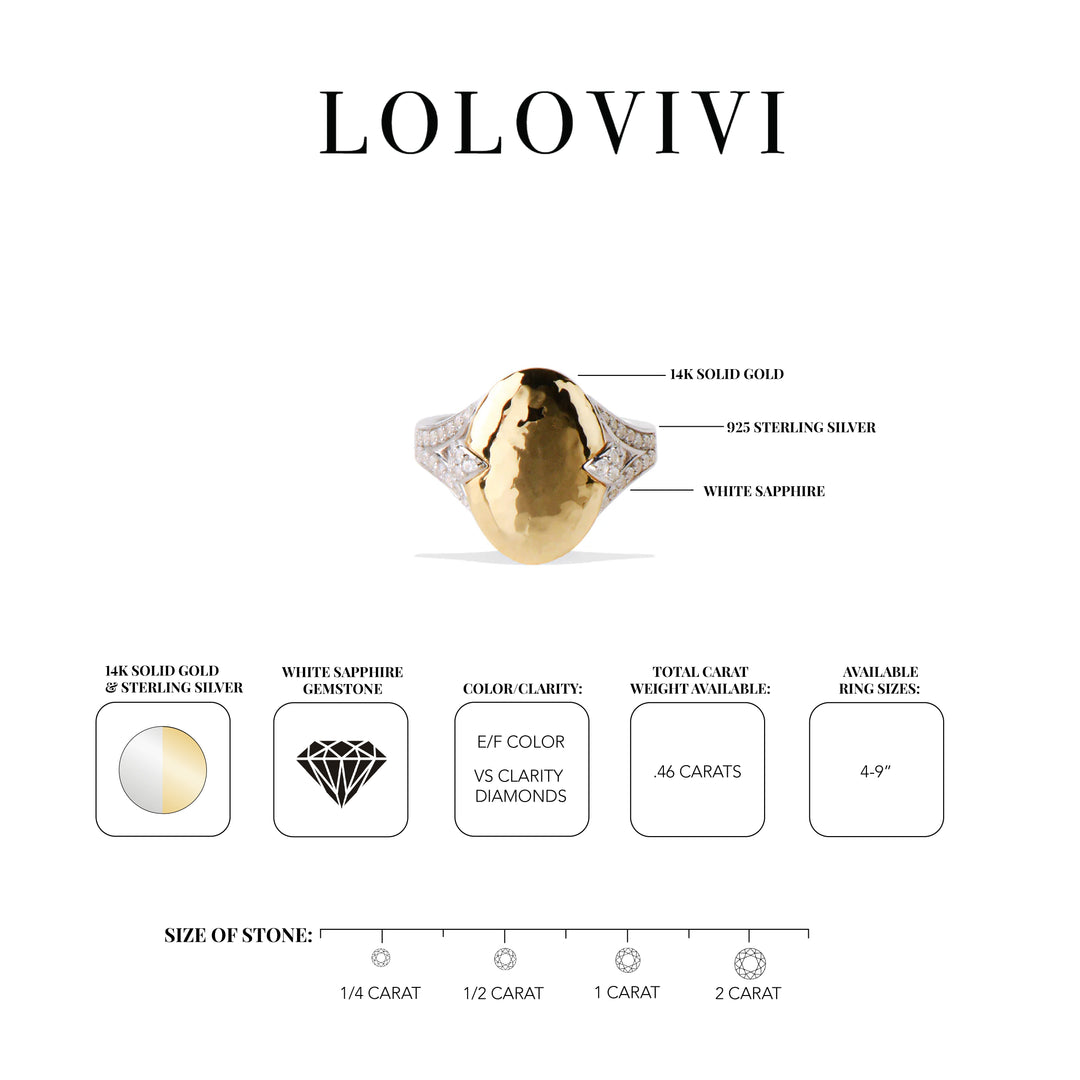 The Asher Sterling Silver 14K Solid Gold Gemstone Ring