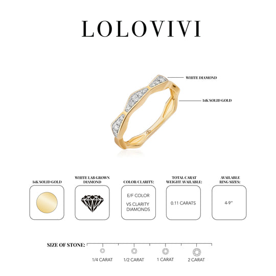 The Oakley 14K Solid Gold Diamond Ring