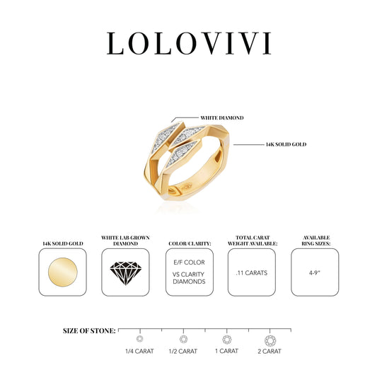 The Aspen 14K Solid Gold Diamond Ring