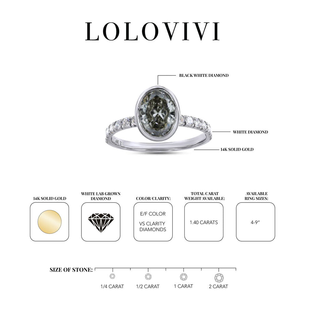 The Ari White Gold Smokey Diamond Ring