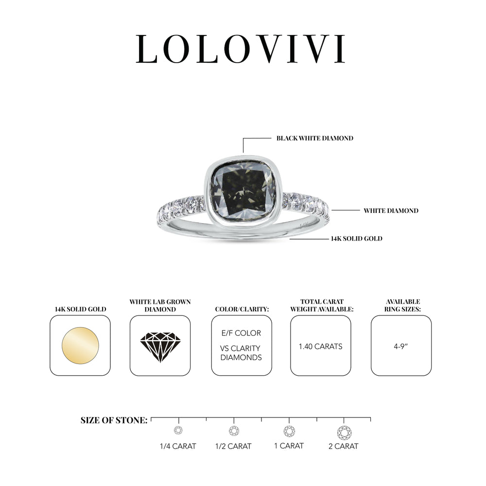 The Collins White Gold Smokey Diamond Ring