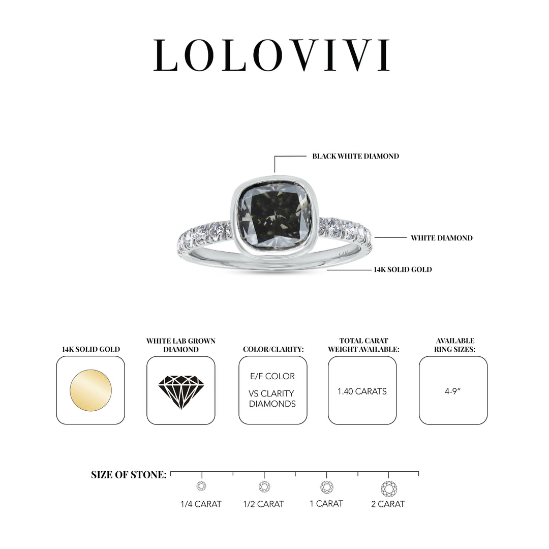 The Collins White Gold Smokey Diamond Ring