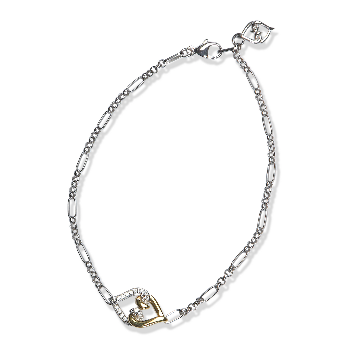 Gold and Silver Diamond Bracelet | Yellow Gold and Sterling Silver Diamond Bracelet