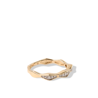 Gold Layered Ring | Yellow Gold 0.11 ct Natural White Diamond Layered Ring