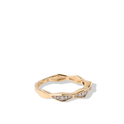 The Oakley Ring - Solid Gold Diamond Stack Single Ring