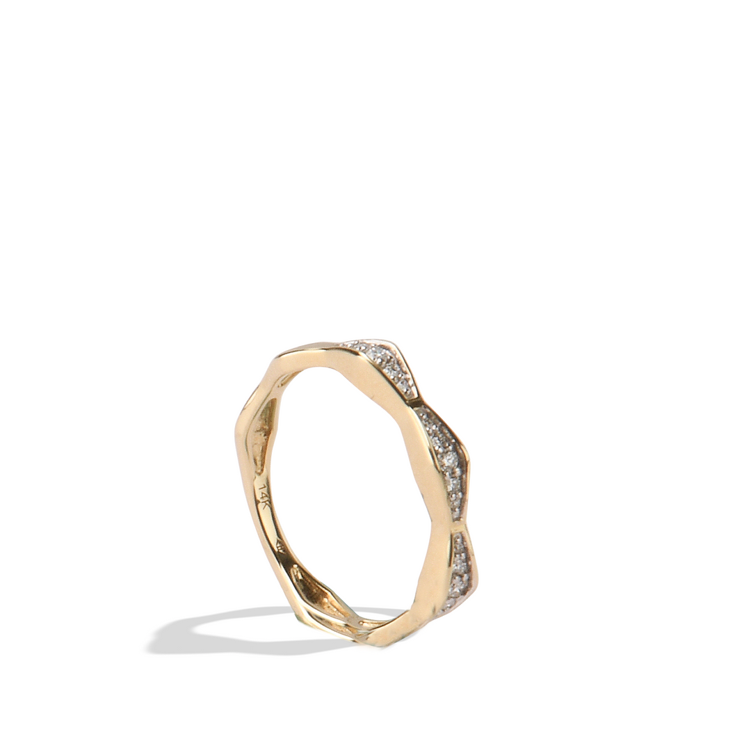 The Oakley Ring - Solid Gold Diamond Stack Single Ring