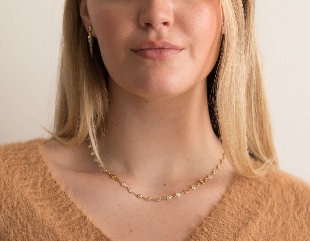 The Miriam Necklace - Sterling Silver Solid Gold White Sapphire Woven Hearts Necklace