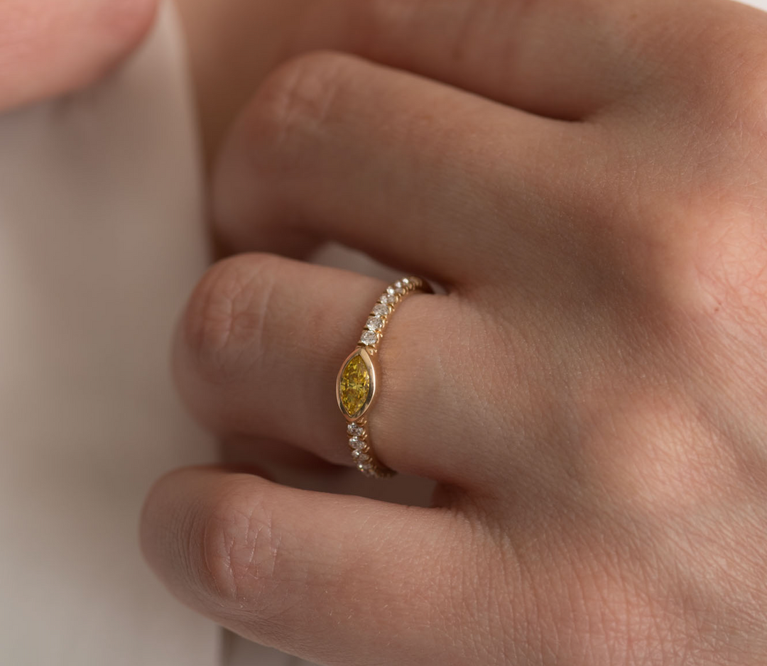 The Sutton Ring - Gold Carat Couture Yellow Lab Grown Diamond Stackable Ring