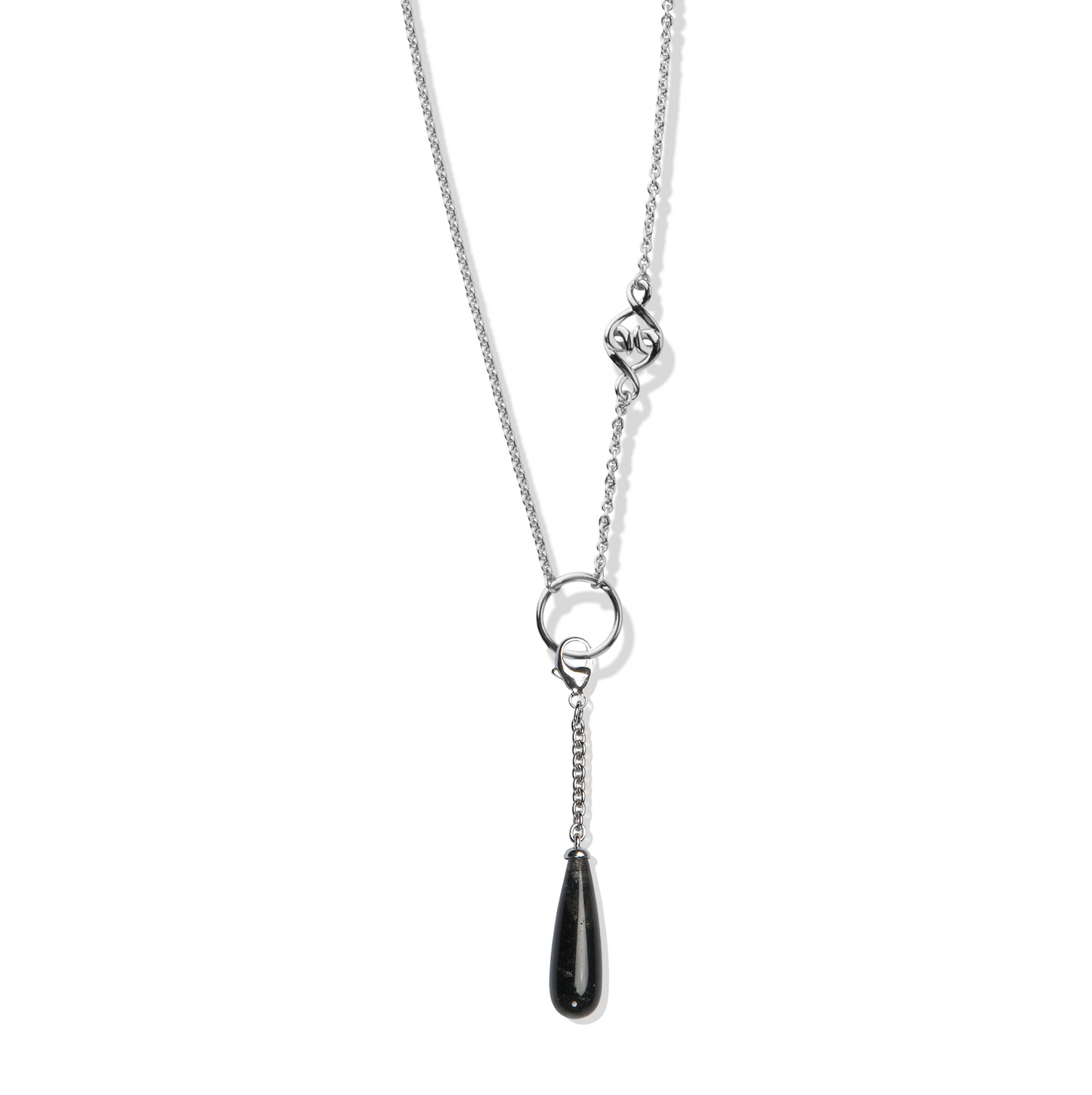 Black Quartz Pendant Necklace | Black Rutilated Quartz Pendant with Sterling Silver