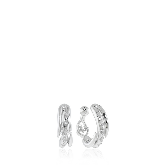 Sterling Silver White Sapphire Earring Cuff