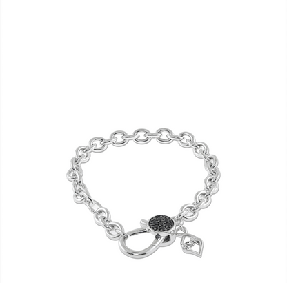 Sterling Silver Black and White Sapphire Reversible Bracelet