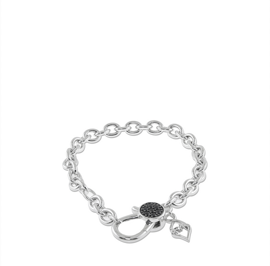 The Neta Bracelet - Sterling Silver Black and White Sapphire Reversible Bracelet