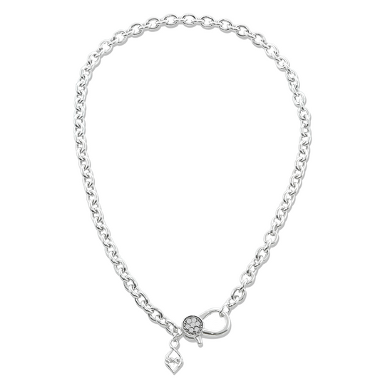 The Neta Necklace - Sterling Silver Black & White Sapphire Reversible Necklace