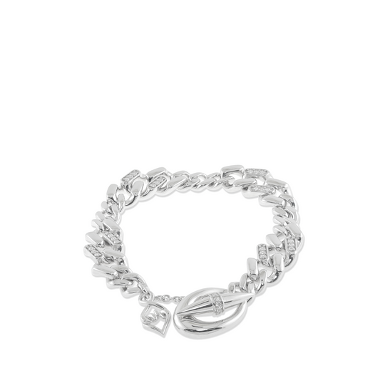 The Toro Bracelet - Sterling Silver Multi Link Wide Sapphire Toggle Bracelet