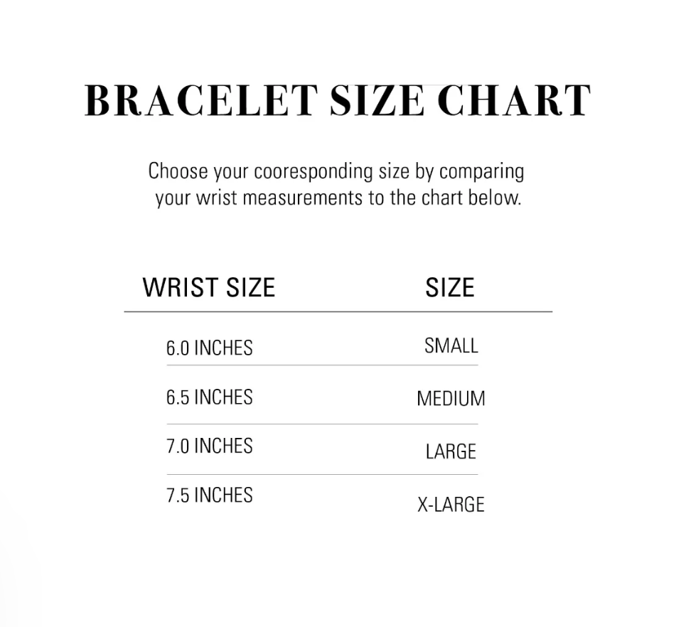 Bracelet Size Chart