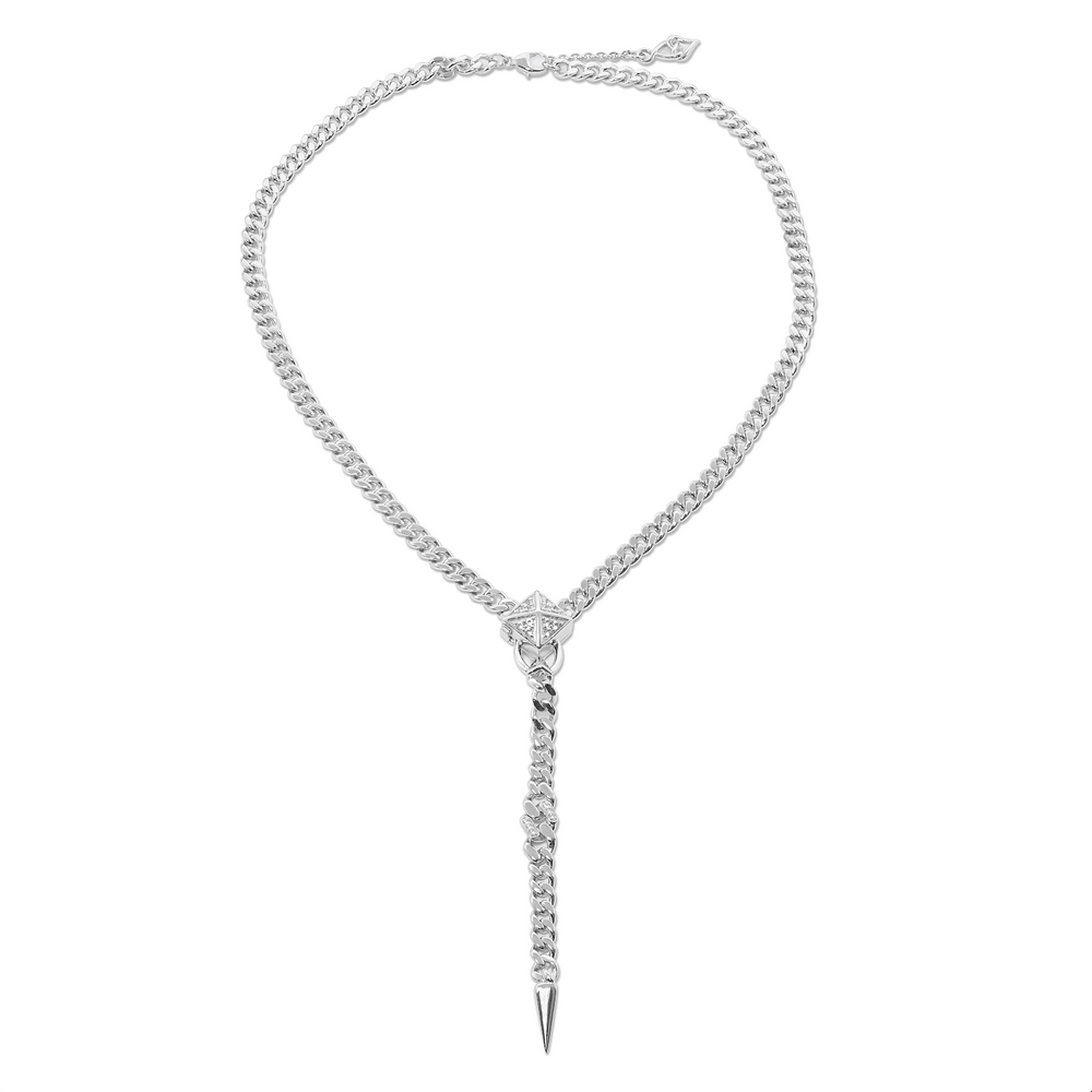 The Finley Pendant - Sterling Silver White Sapphire Long Line Necklace