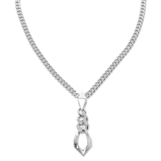 The Avery Pendant -  Sterling Silver White Sapphire Short Necklace