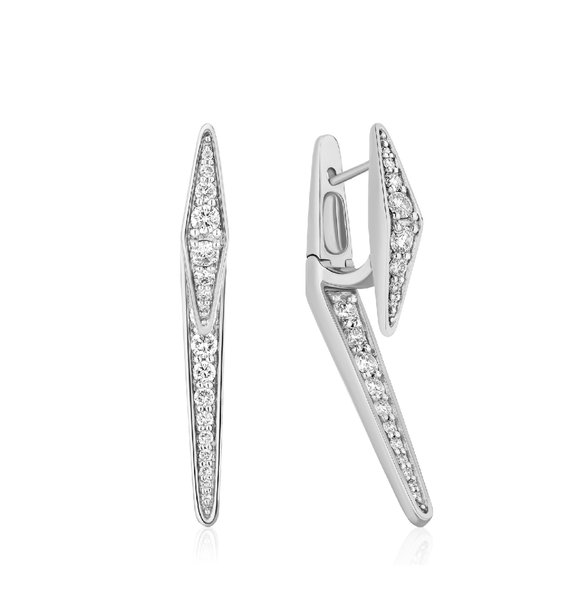 Siver earrings with white sapphire, elegant earrings