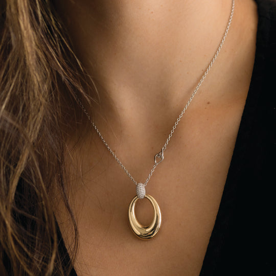 14K Gold Sterling Silver Knocker Necklace