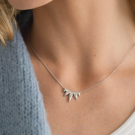 Sterling Silver White Sapphire Necklace
