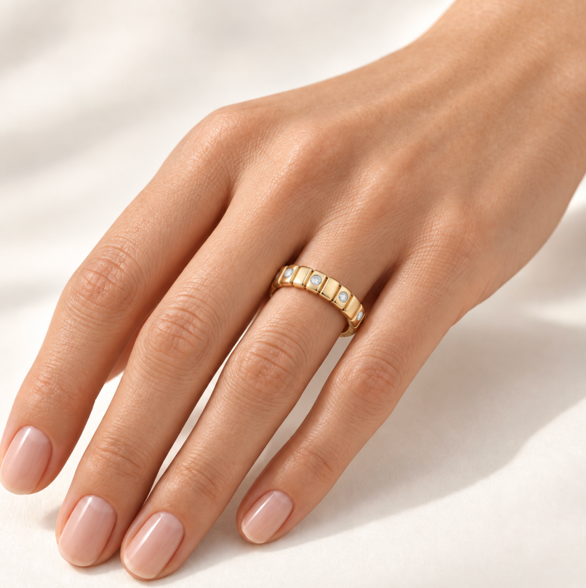 The Lila Diamond Ring - 14K Gold Vermeil or Sterling Silver with Lab-Grown Diamond Ring