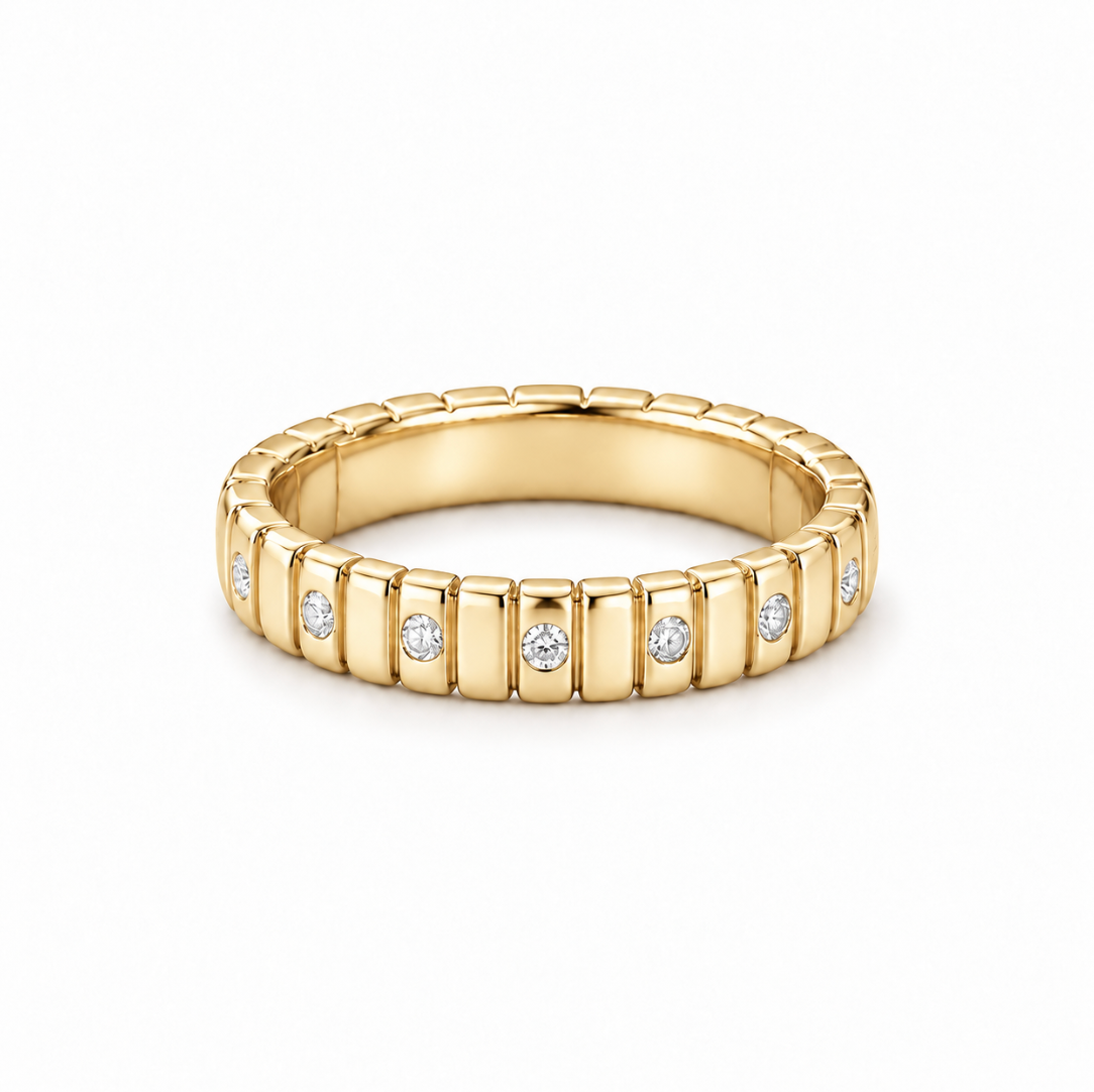 The Lila Diamond Ring - 14K Gold Vermeil or Sterling Silver with Lab-Grown Diamond Ring
