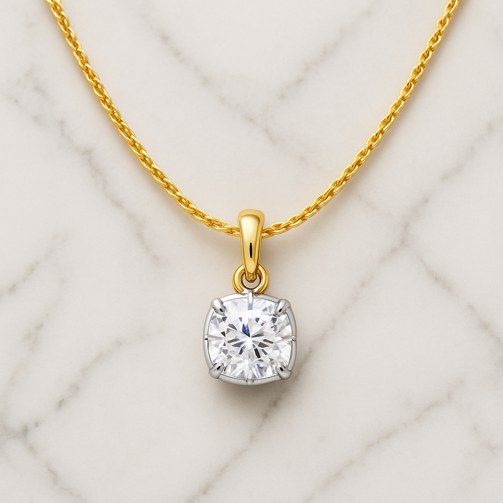 Diamond Lab Grown Necklace in Gold