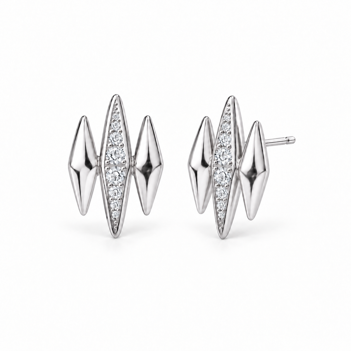 The FInley Stud Earrings with Lab Grown Diamonds on a white background