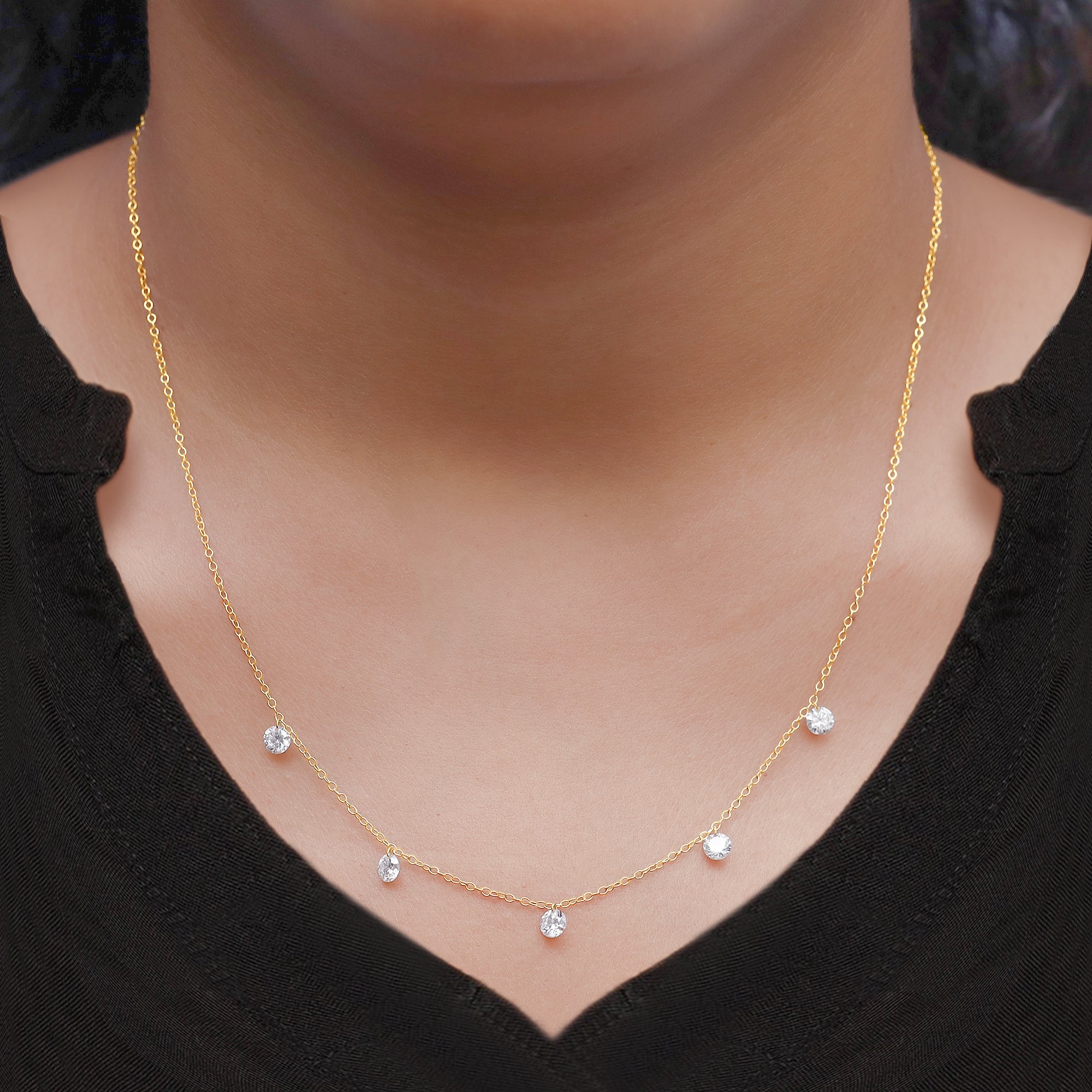 The Kali Delicate Necklace – 14K Gold Vermeil or Sterling Silver with Lab-Grown Diamonds