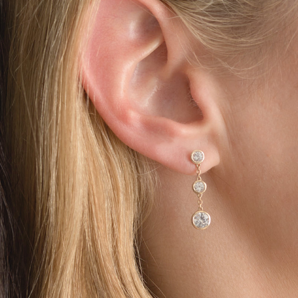 The Leora 14K Solid Gold Gemstone Earrings