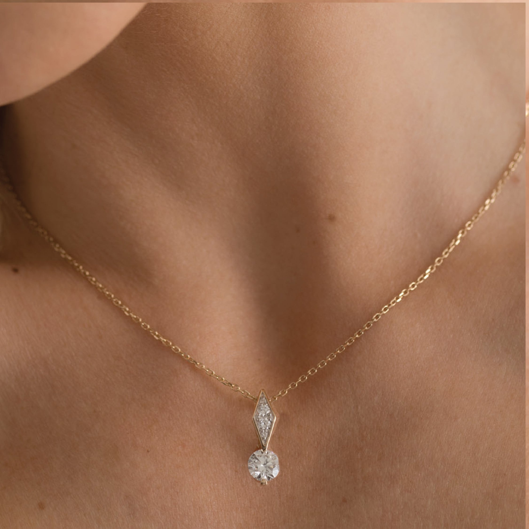 The Channing 14K Solid Gold Diamond Pendant Necklace