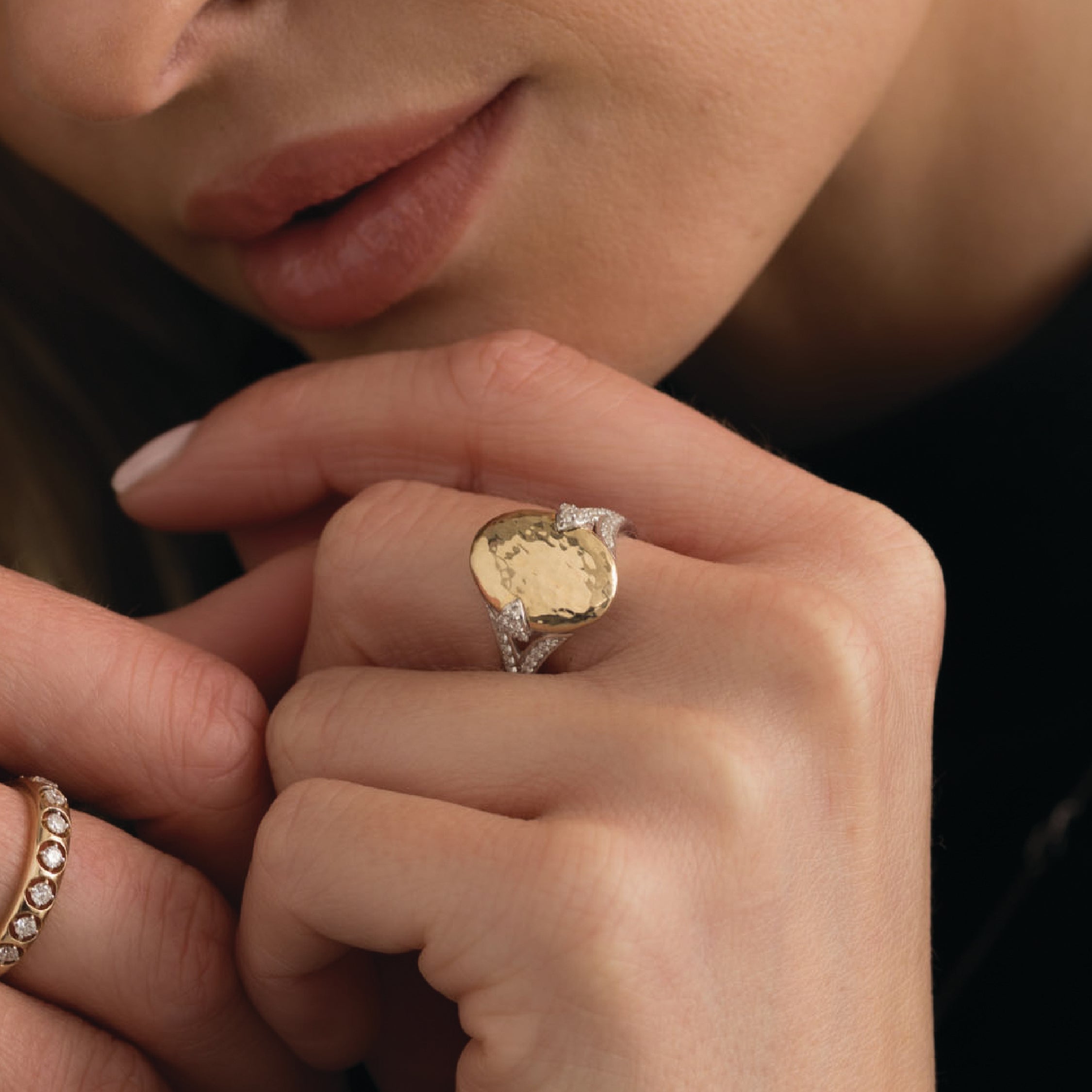The Asher Sterling Silver 14K Solid Gold Gemstone Ring
