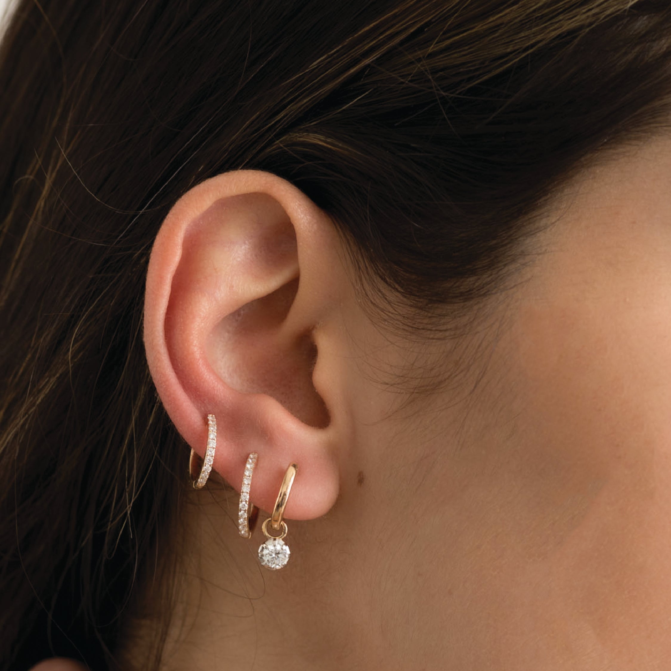 The Leslie 14K Solid Gold Diamond Earrings