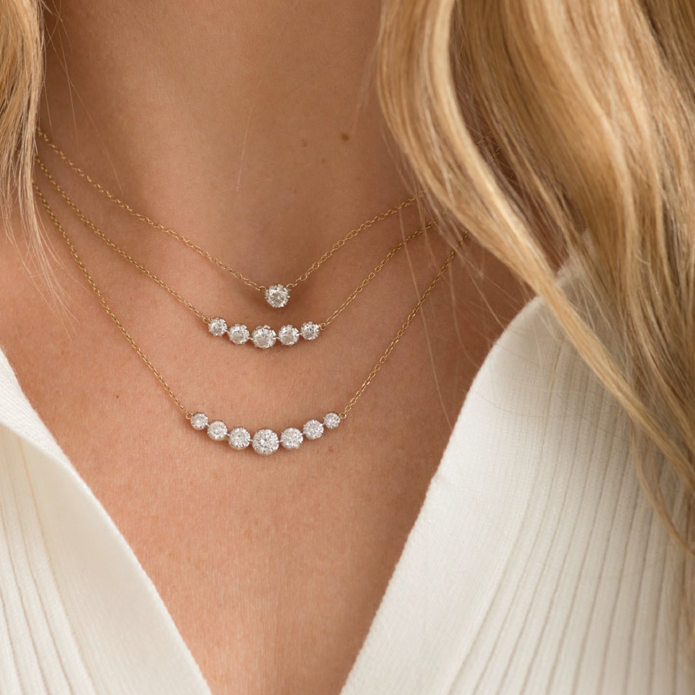 The Lux Solid Gold Diamond Necklace