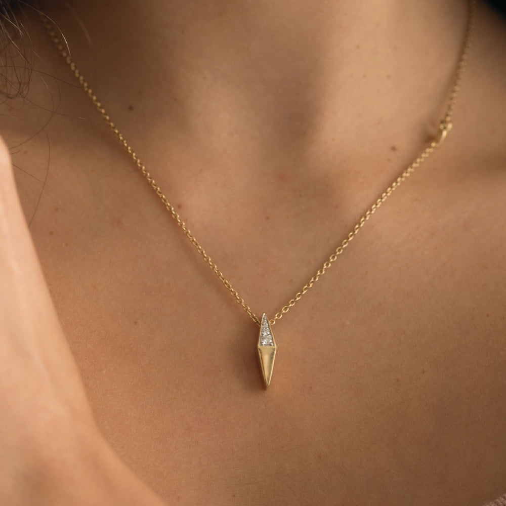 The Micah 14K Solid Gold Diamond Pendant Necklace
