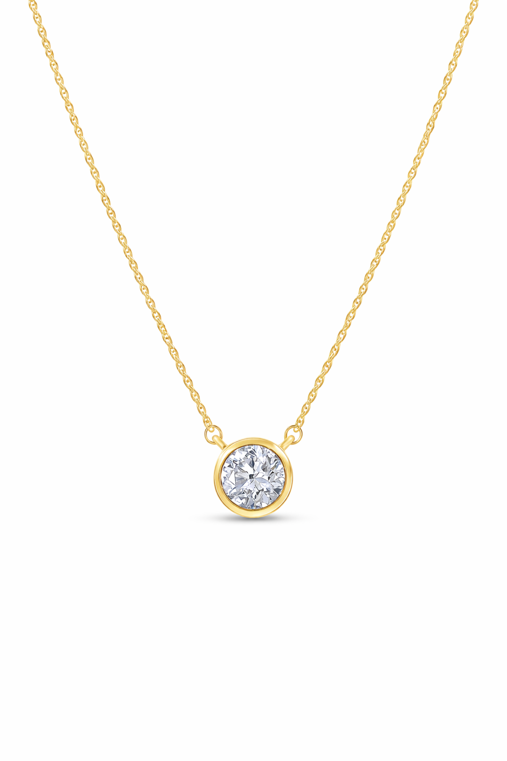The Yael Single Pendant Necklace - 14K Gold Vermeil or Premium Sterling Silver with Lab-Grown Diamonds