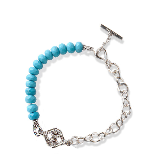 Turquoise Bracelet | Turquoise and Silver Diamond Bracelet