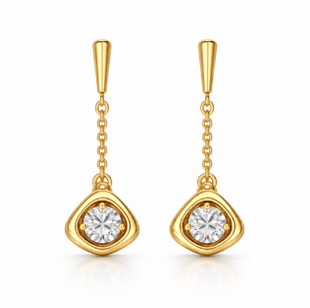The Darcy Drop Earrings - 14K Gold Vermeil or Sterling Silver with Lab-Grown Diamond Earrings