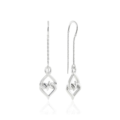 Silver Dangle Earrings | Sterling Silver Drop Threader Earrings