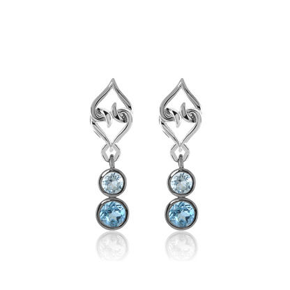 Topaz Earrings | Silver Blue Topaz Drop Earrings