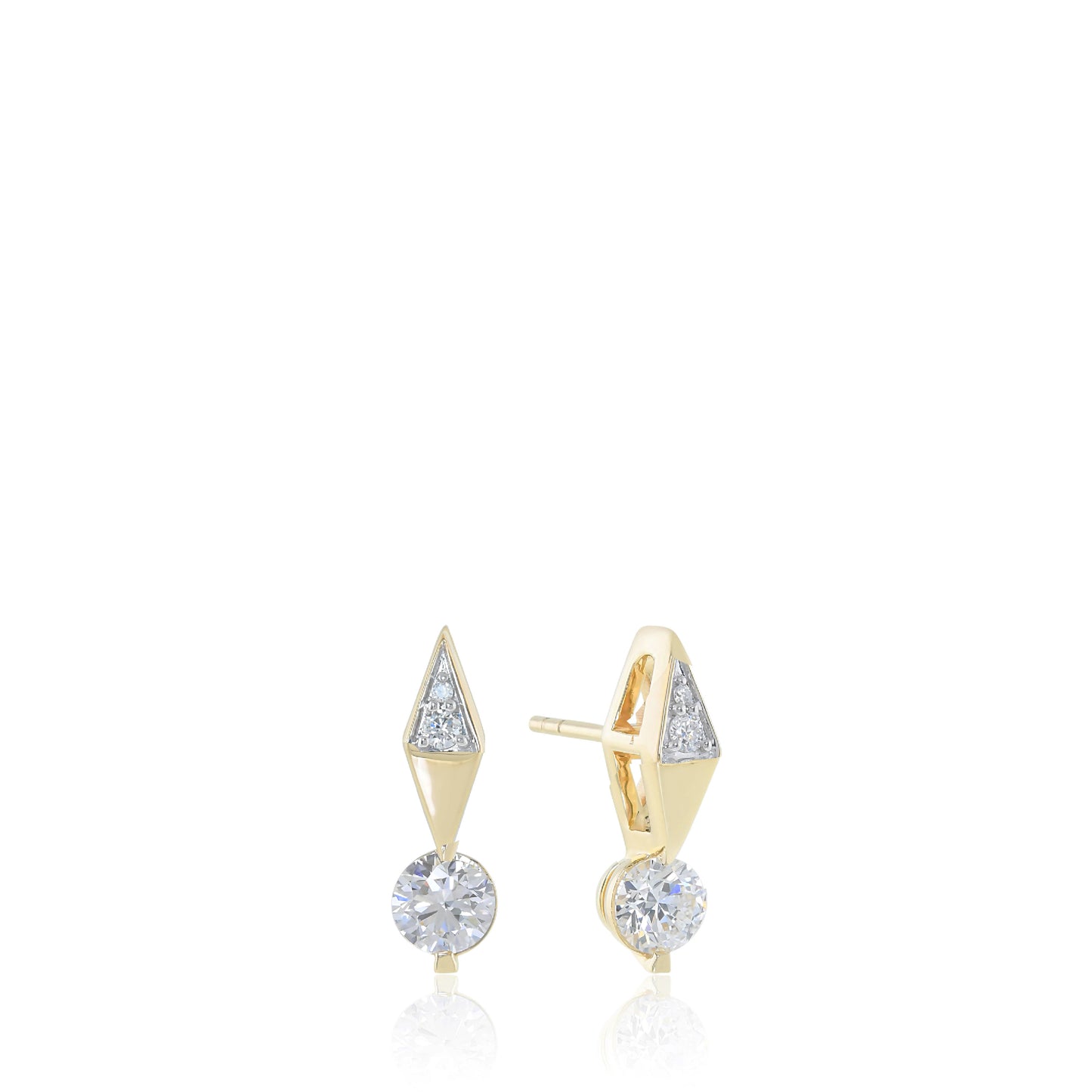 The Harlow Earrings - Carat Couture Carbon Neutral Diamond Half Drop Linea Earrings