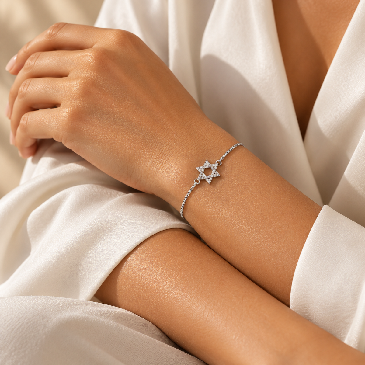 The Star of David Bracelet - 14K Gold Vermeil or Premium Sterling Silver with Lab-Grown Diamond Bracelet