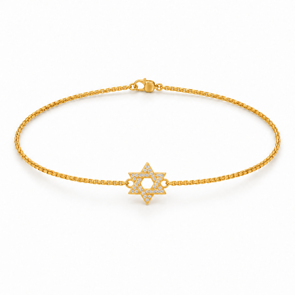 The Star of David Bracelet - 14K Gold Vermeil or Premium Sterling Silver with Lab-Grown Diamond Bracelet