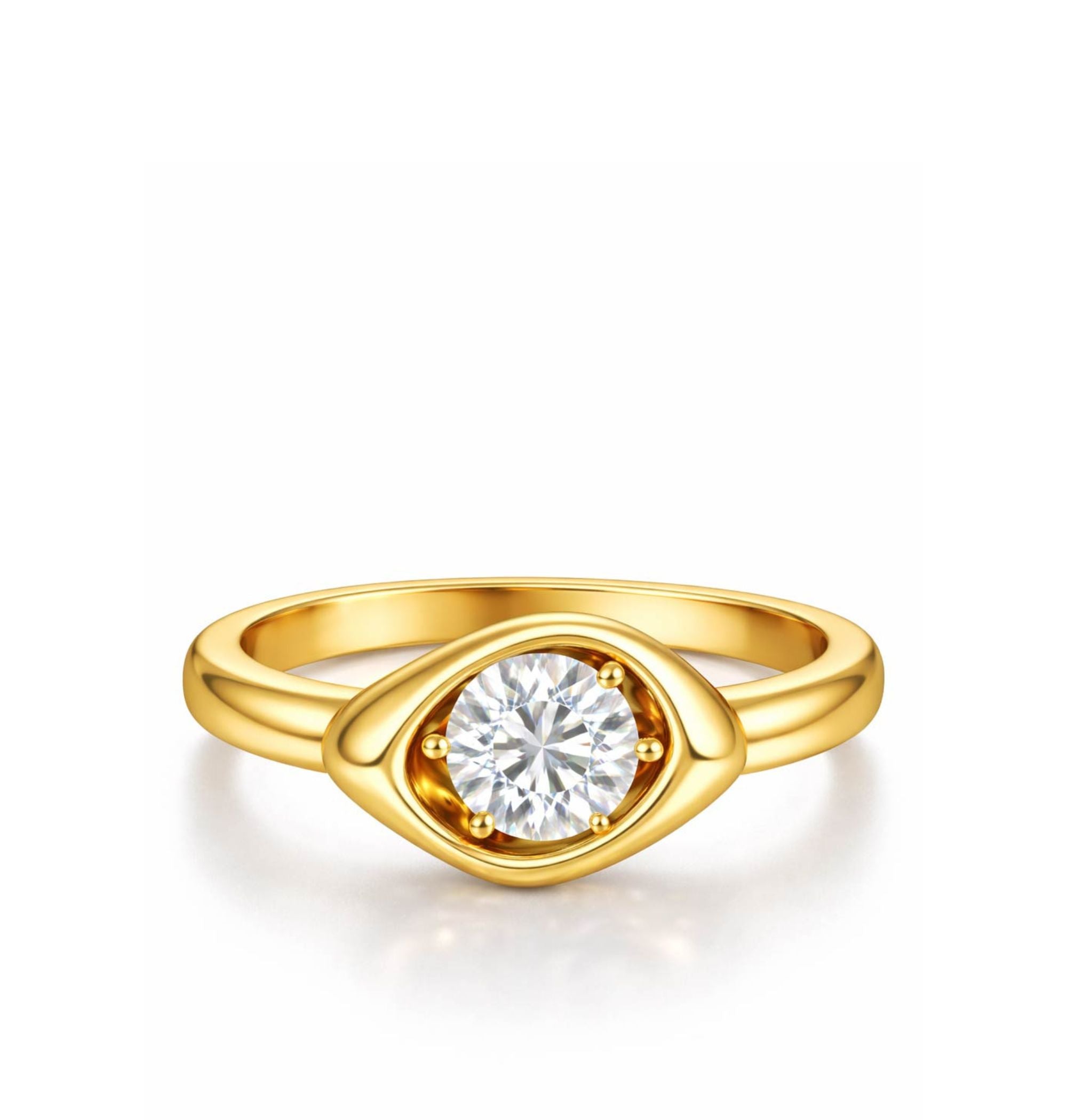 the gold diamond amelia ring with a lab grown diamond 