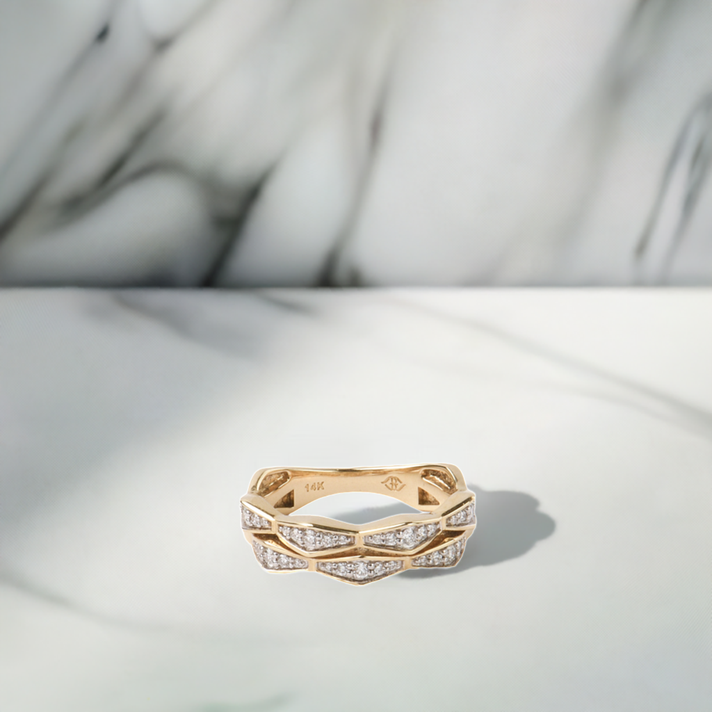 The Cedar Ring - Solid Gold Carat Couture Lab Grown Diamond Double Stack Ring