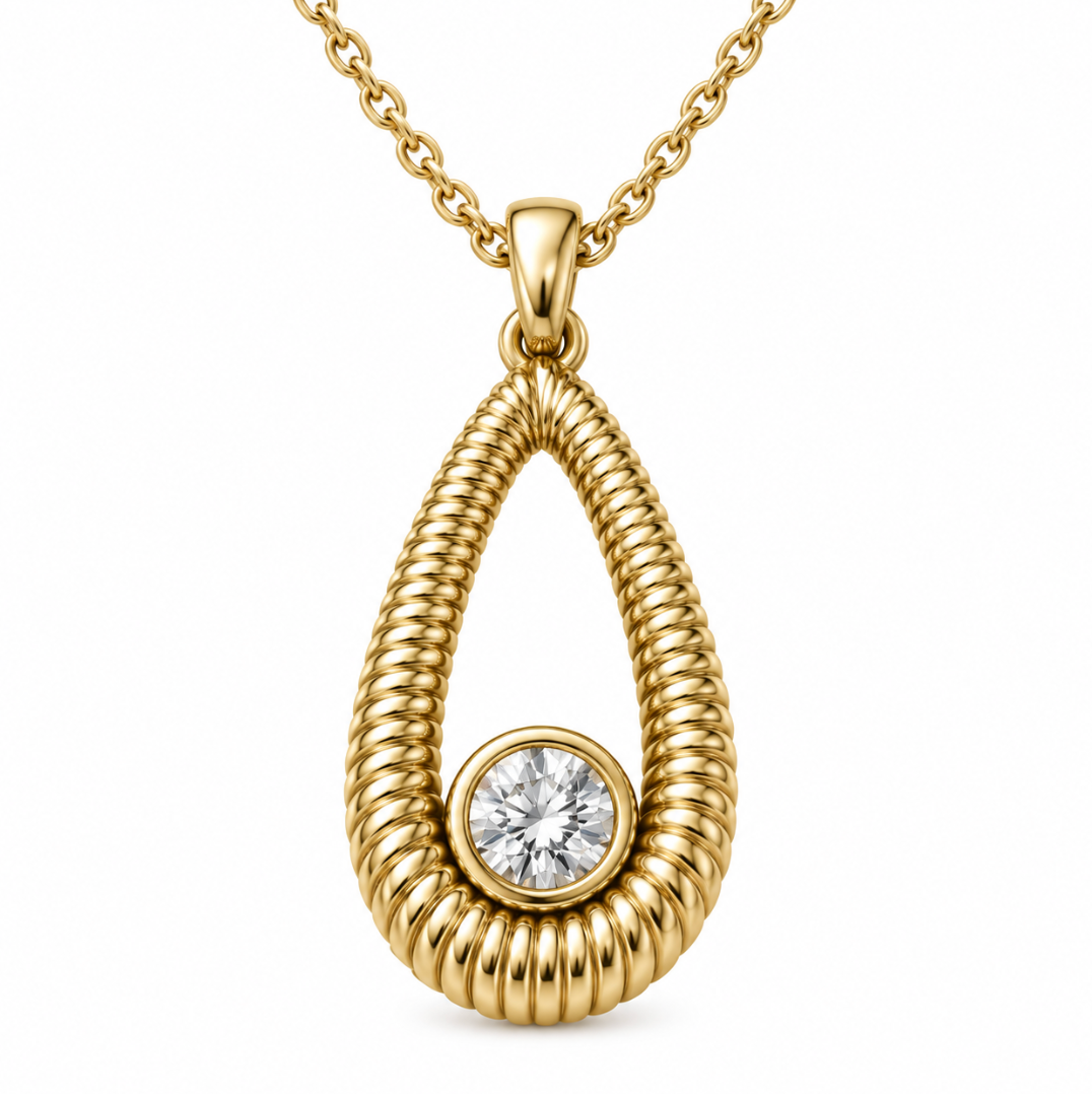 The Esme Diamond Necklace - 14K Gold Vermeil or Sterling Silver Diamond Necklace